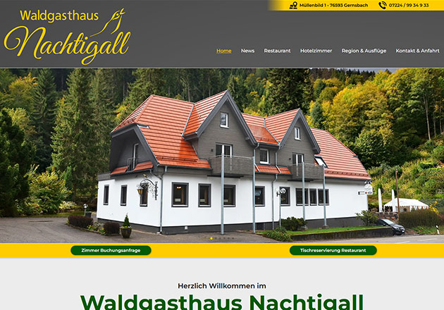 Waldgasthaus Nachtigall - Gernsbach - Hotel / Fremdenzimmer / Restaurant